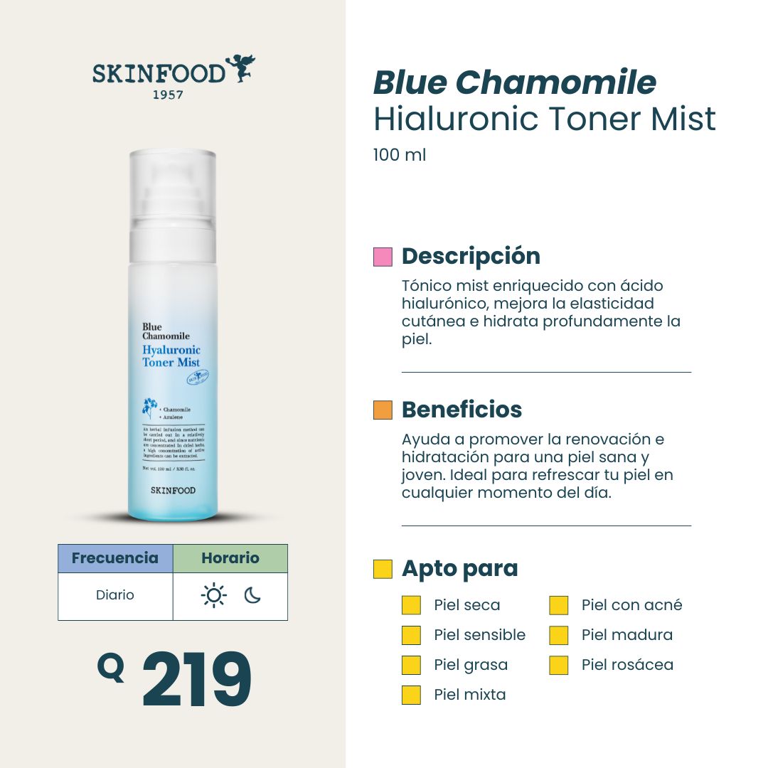 BLUE CHAMOMILE HYALURONIC TONER MIST - Imagen 4